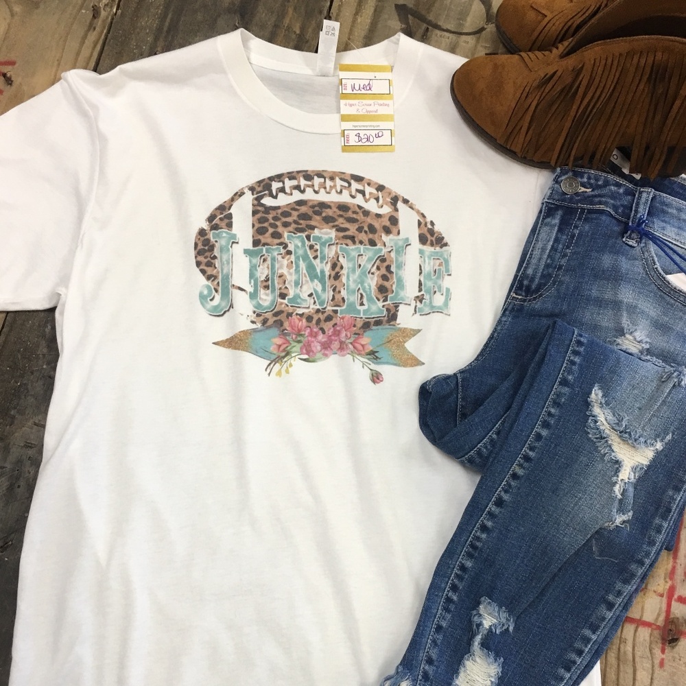 Leopard Print, Football Junkie T Shirt